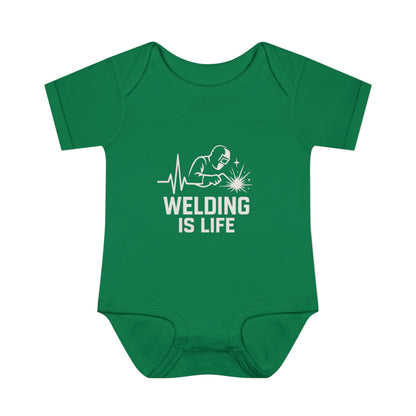 Welding Is Life Baby Bodysuit, Dark Color