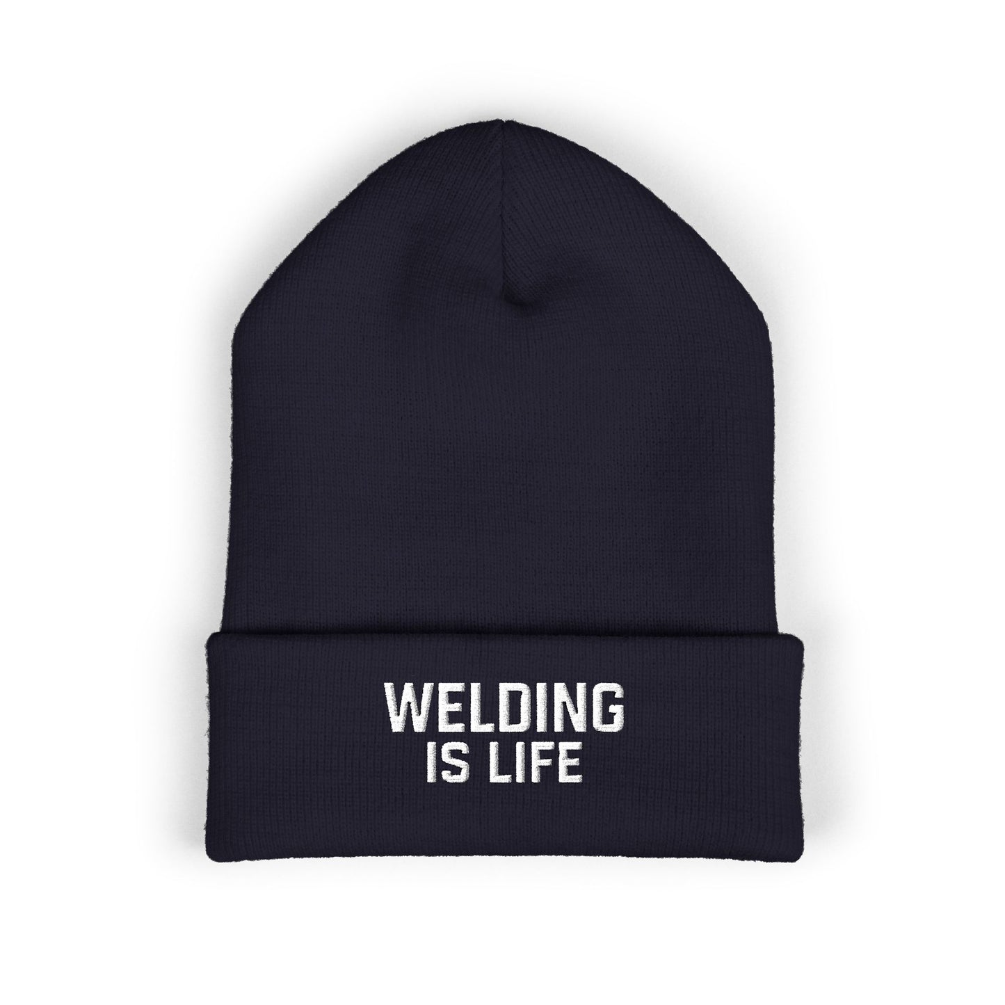 Welding Is Life Embroidered Cuffed Beanie, Dark Color