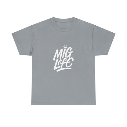 Mig Life Welding Tee Dark, White text