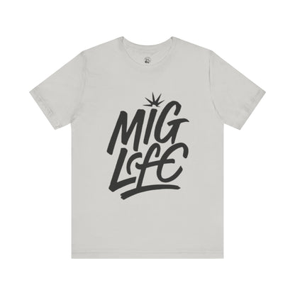 MIG Life Unisex Jersey Tee Light Color with Black text