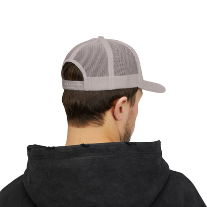 Mig Life Snapback Trucker Hat, Light Color, Black Text