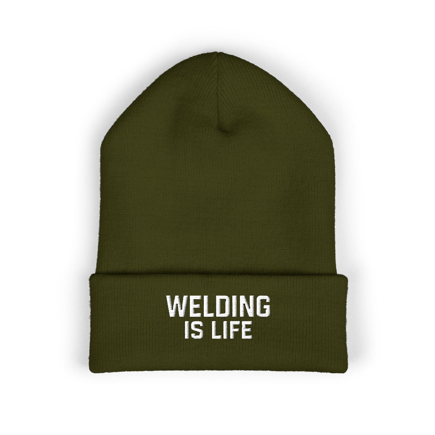 Welding Is Life Embroidered Cuffed Beanie, Dark Color