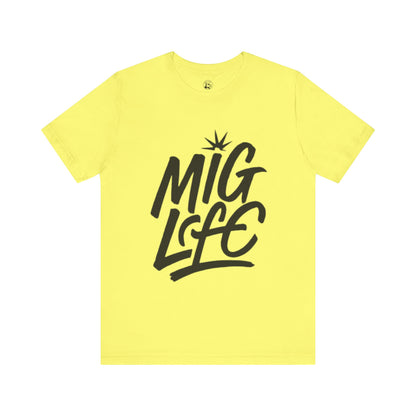 MIG Life Unisex Jersey Tee Light Color with Black text