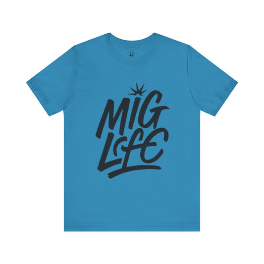 MIG Life Unisex Jersey Tee Light Color with Black text