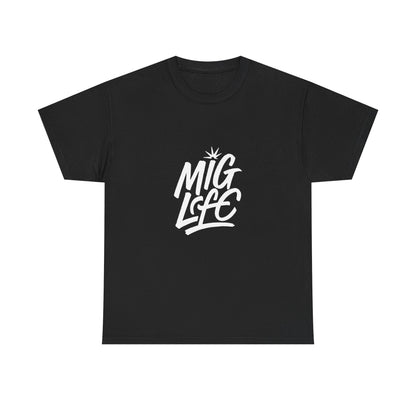 Mig Life Welding Tee Dark, White text