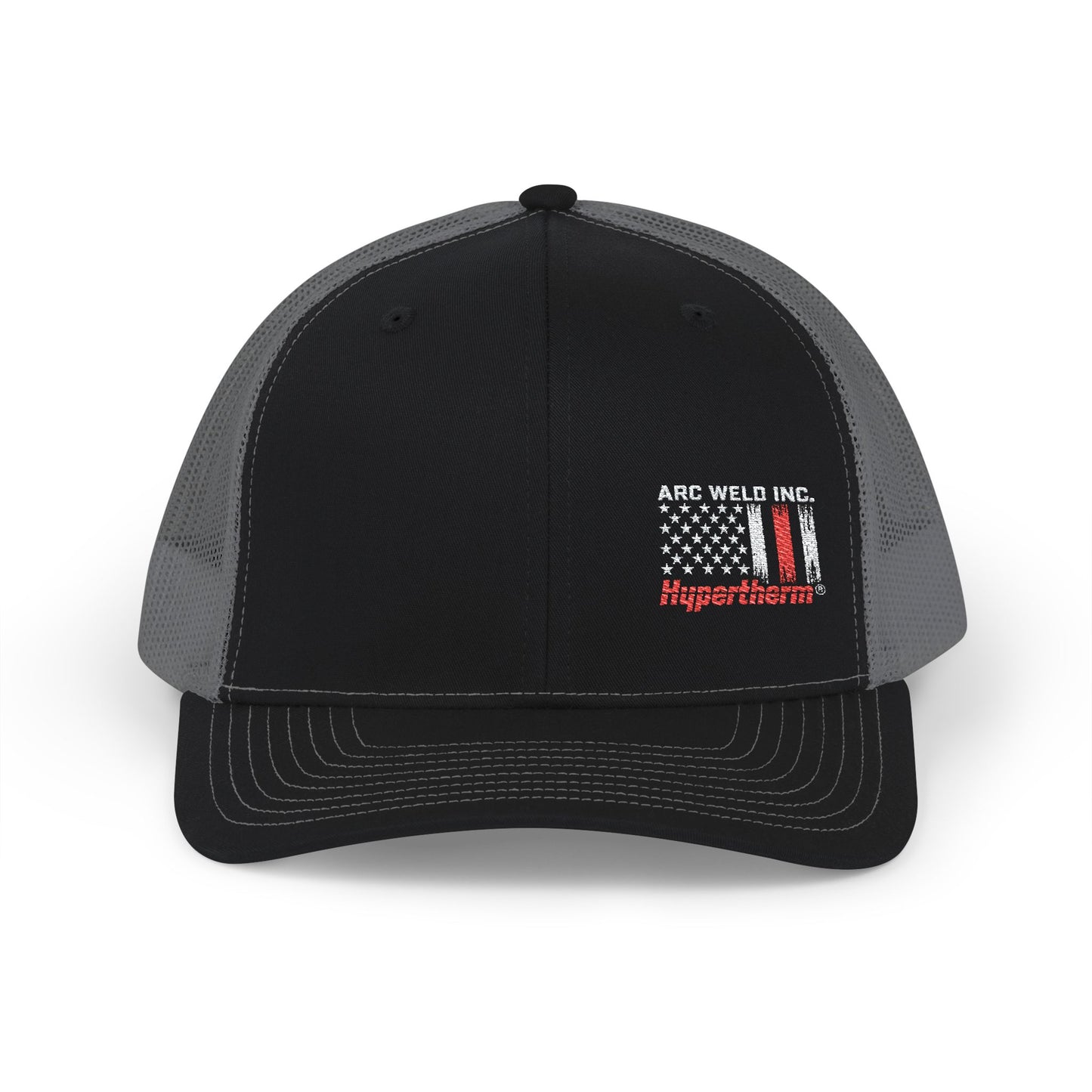 Arc Weld Co. Trucker Hat – American Flag Mesh Snapback Cap for Welders & Tradesmen