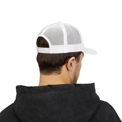 Mig Life Snapback Trucker Hat, Light Color, Black Text