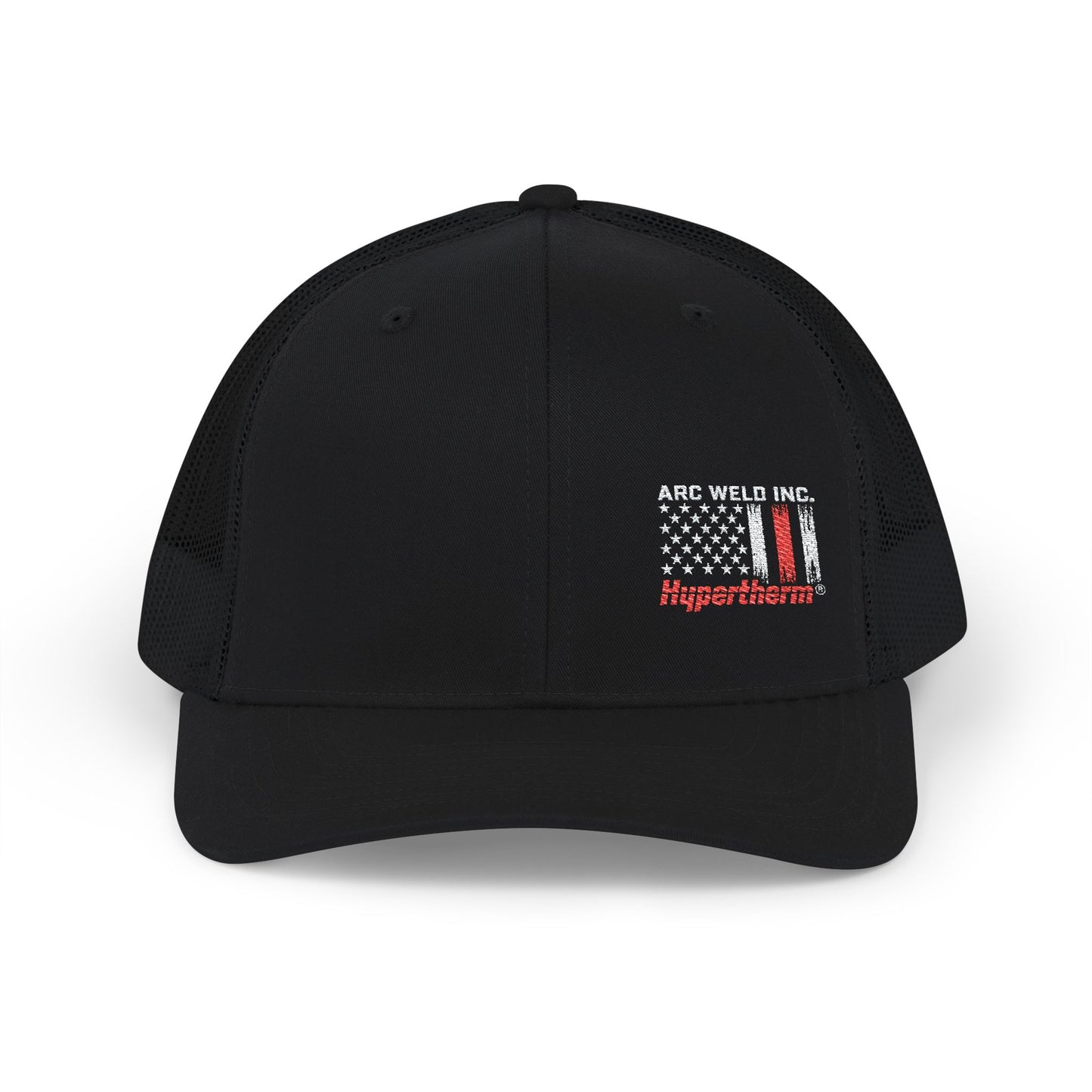 Arc Weld Co. Trucker Hat – American Flag Mesh Snapback Cap for Welders & Tradesmen