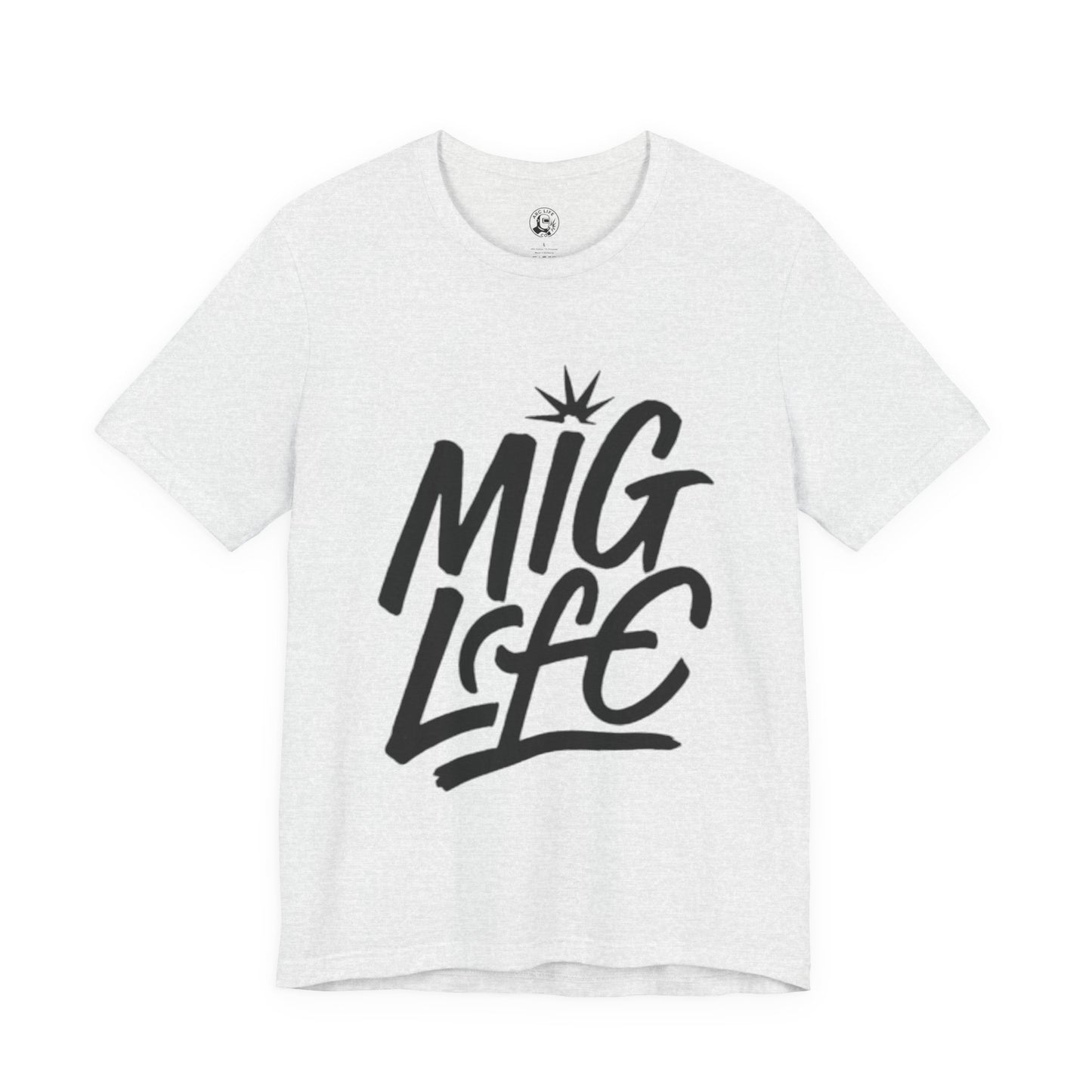 MIG Life Unisex Jersey Tee Light Color with Black text