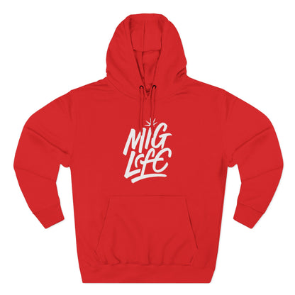 Mig Life, Three-Panel Fleece Hoodie, Dark Color