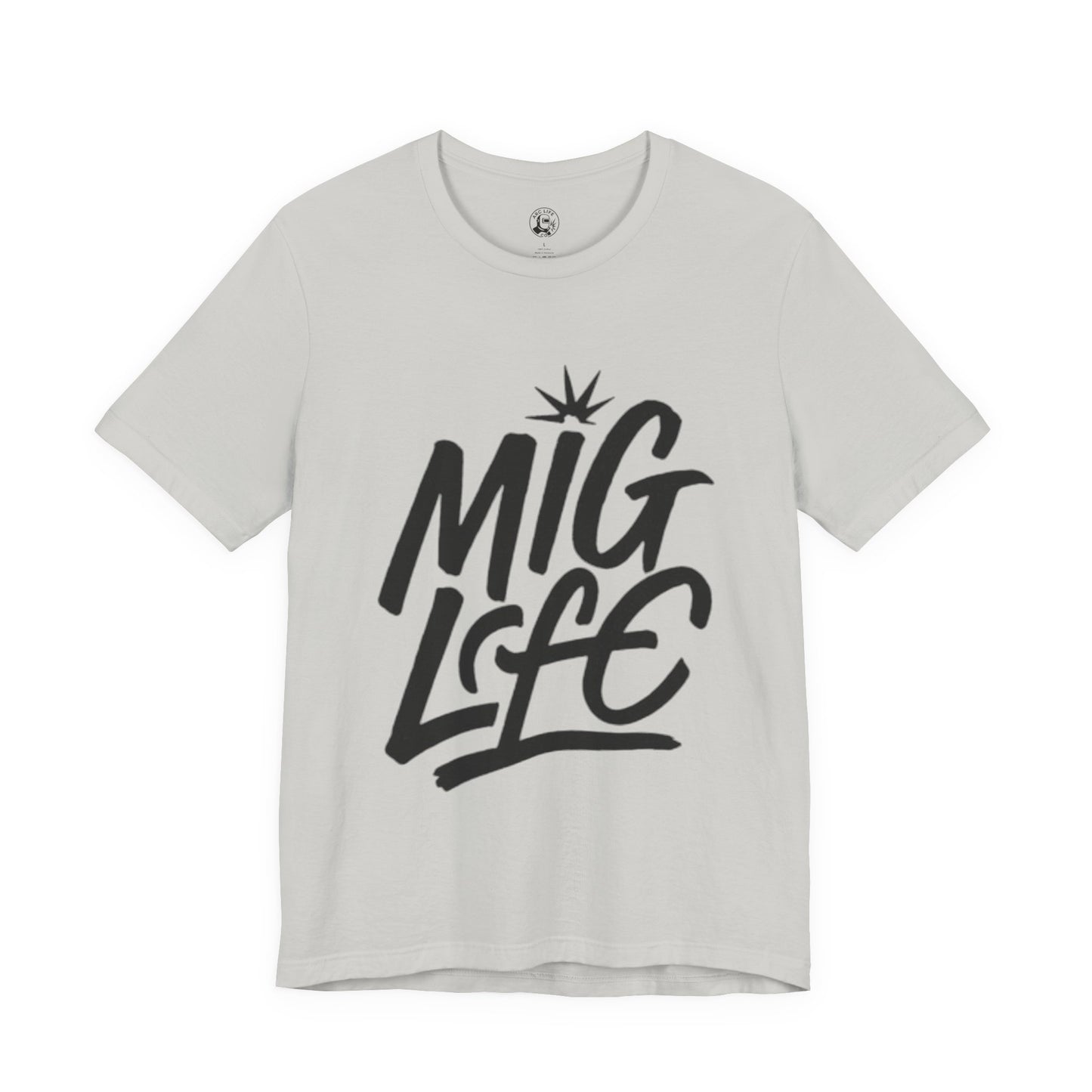 MIG Life Unisex Jersey Tee Light Color with Black text
