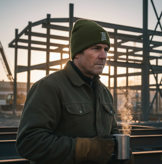 Tig Life Embroidered Cuffed Beanie, Dark Color