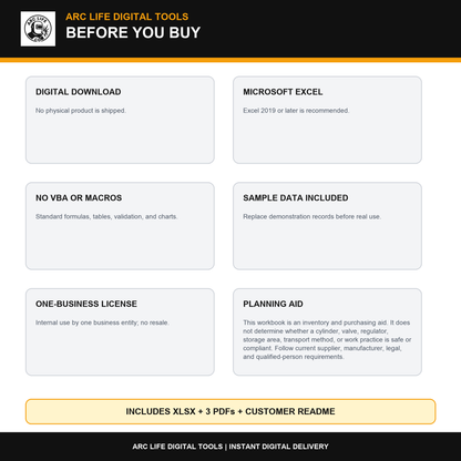 Gas Cylinder Tracker compatibility and license details