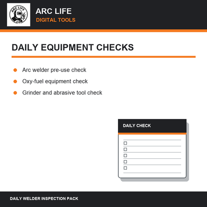 Arc Life daily welding equipment inspection forms