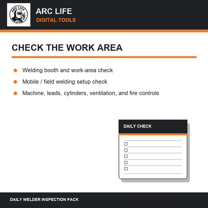 Arc Life welding booth and field setup checks