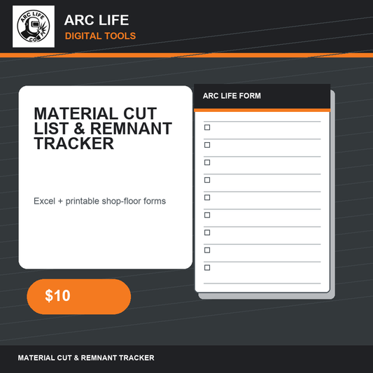 Arc Life Material Cut List and Remnant Tracker digital product cover