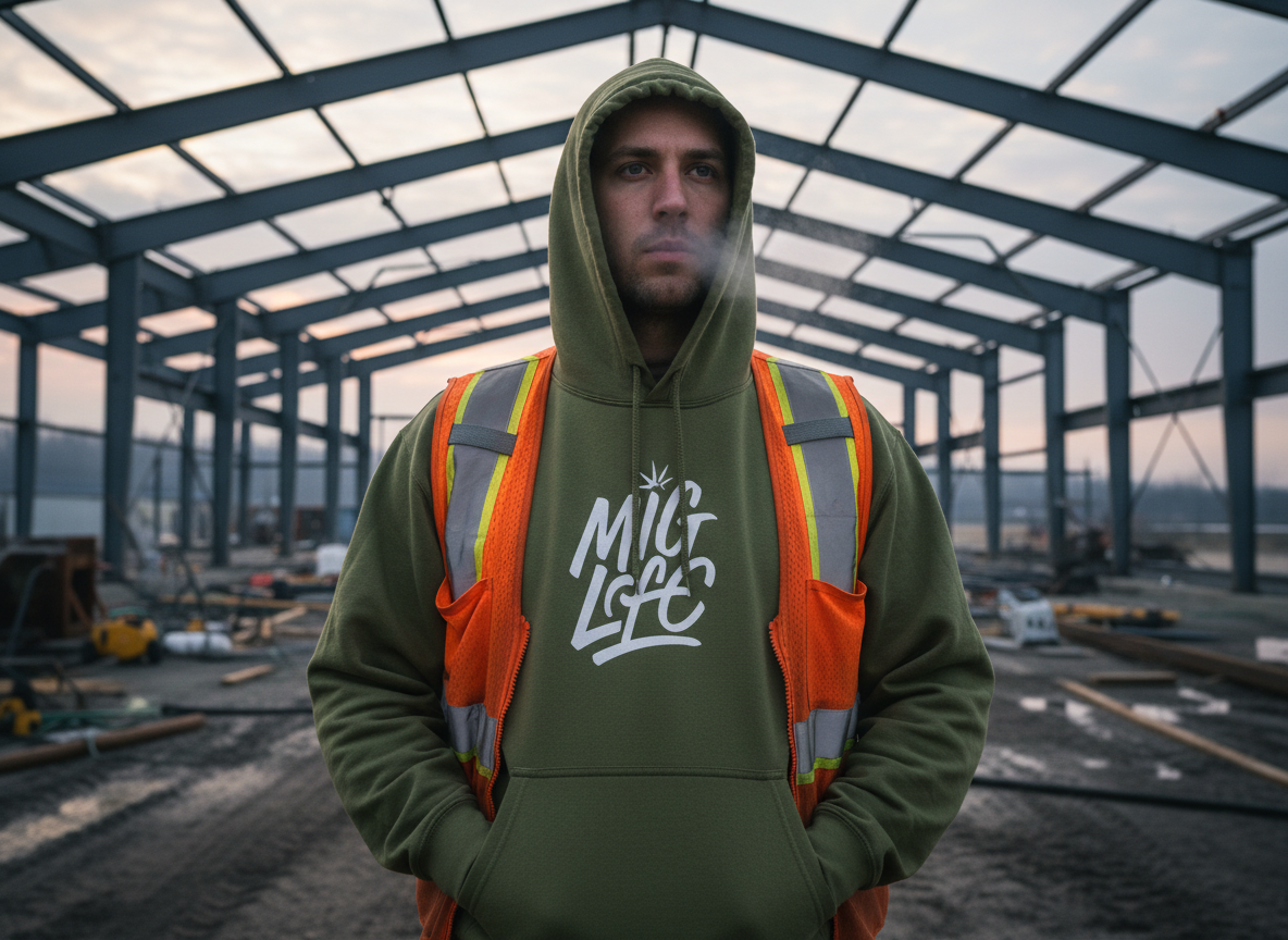 Mig Life, Three-Panel Fleece Hoodie, Dark Color