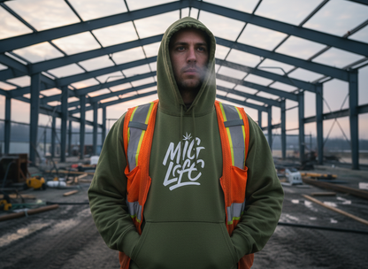 Mig Life, Three-Panel Fleece Hoodie, Dark Color