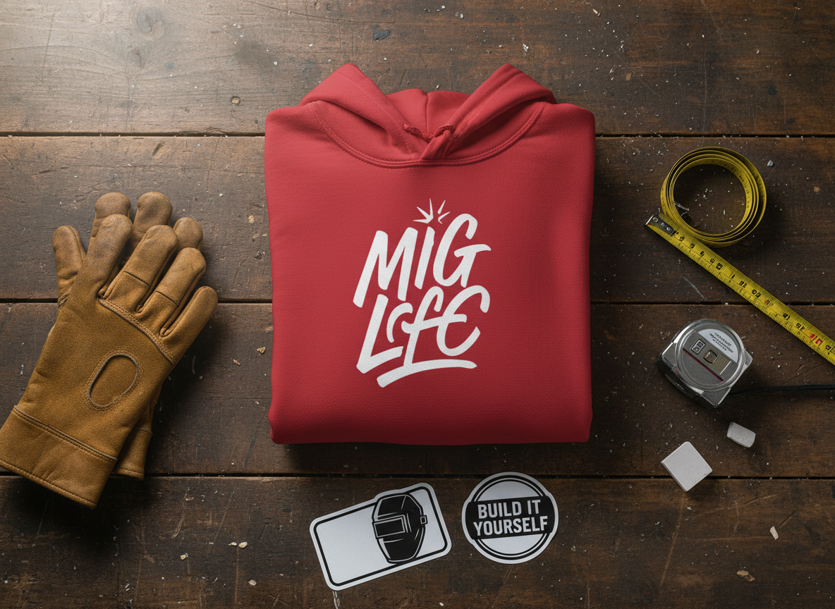 Mig Life, Three-Panel Fleece Hoodie, Dark Color