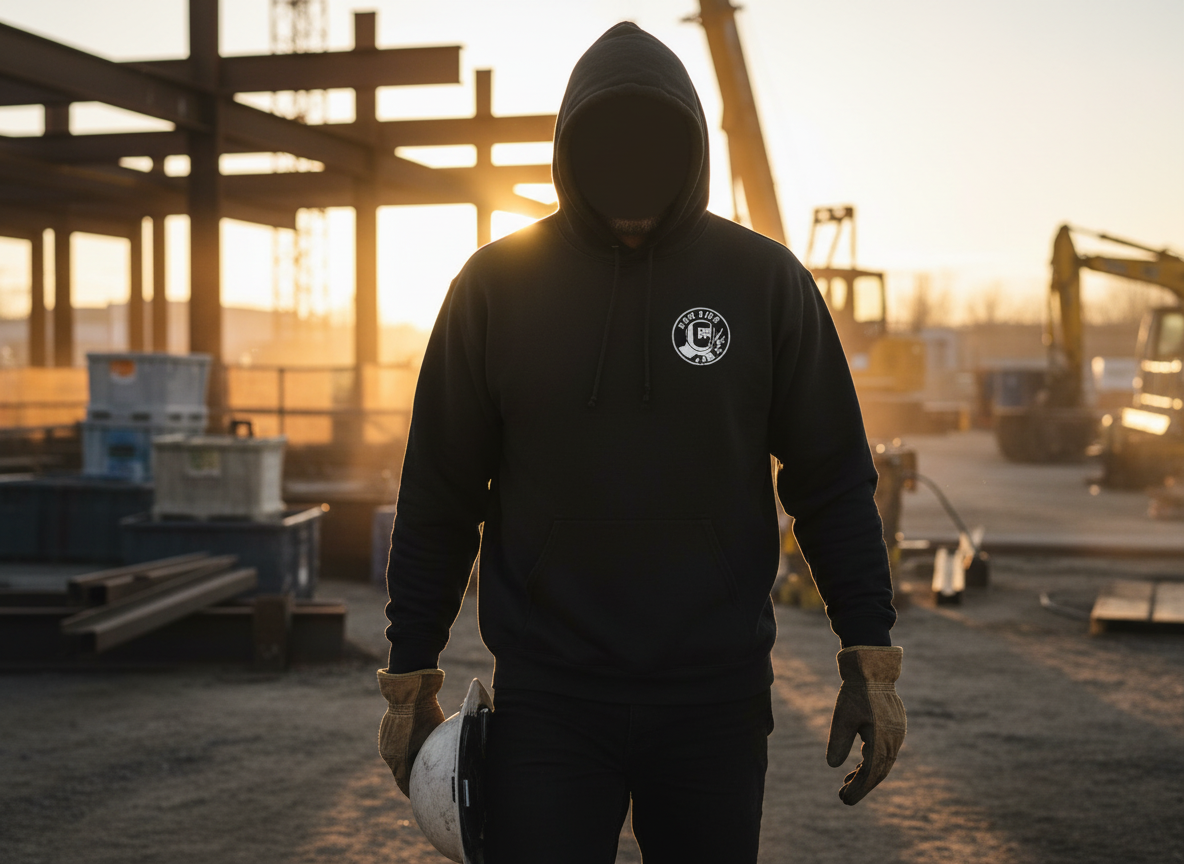 Mig Life Circle Logo Hoodie, Champion Pullover, Dark Color