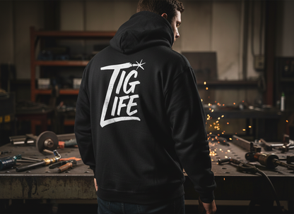 Tig Life Circle Logo Hoodie, Champion Pullover, Dark Color