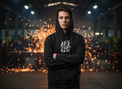 Mig Life, Three-Panel Fleece Hoodie, Dark Color