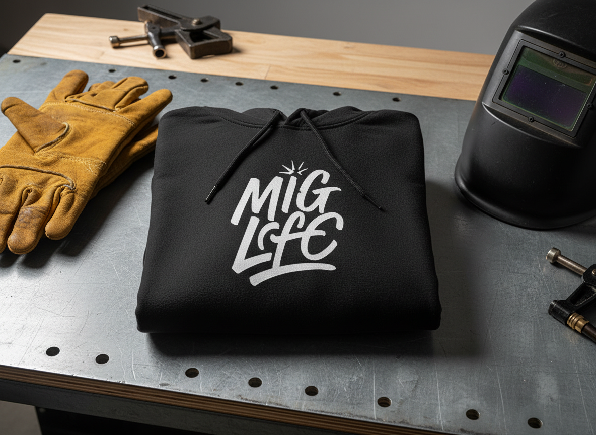 Mig Life, Three-Panel Fleece Hoodie, Dark Color