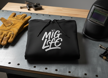 Mig Life, Three-Panel Fleece Hoodie, Dark Color
