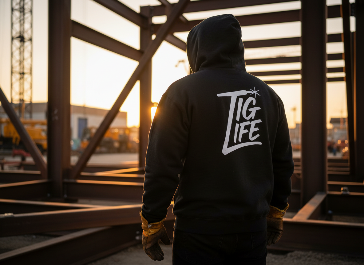 Tig Life Circle Logo Hoodie, Champion Pullover, Dark Color