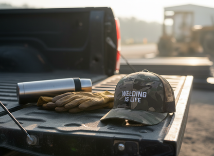 Welding Is Life Camo Trucker Hat