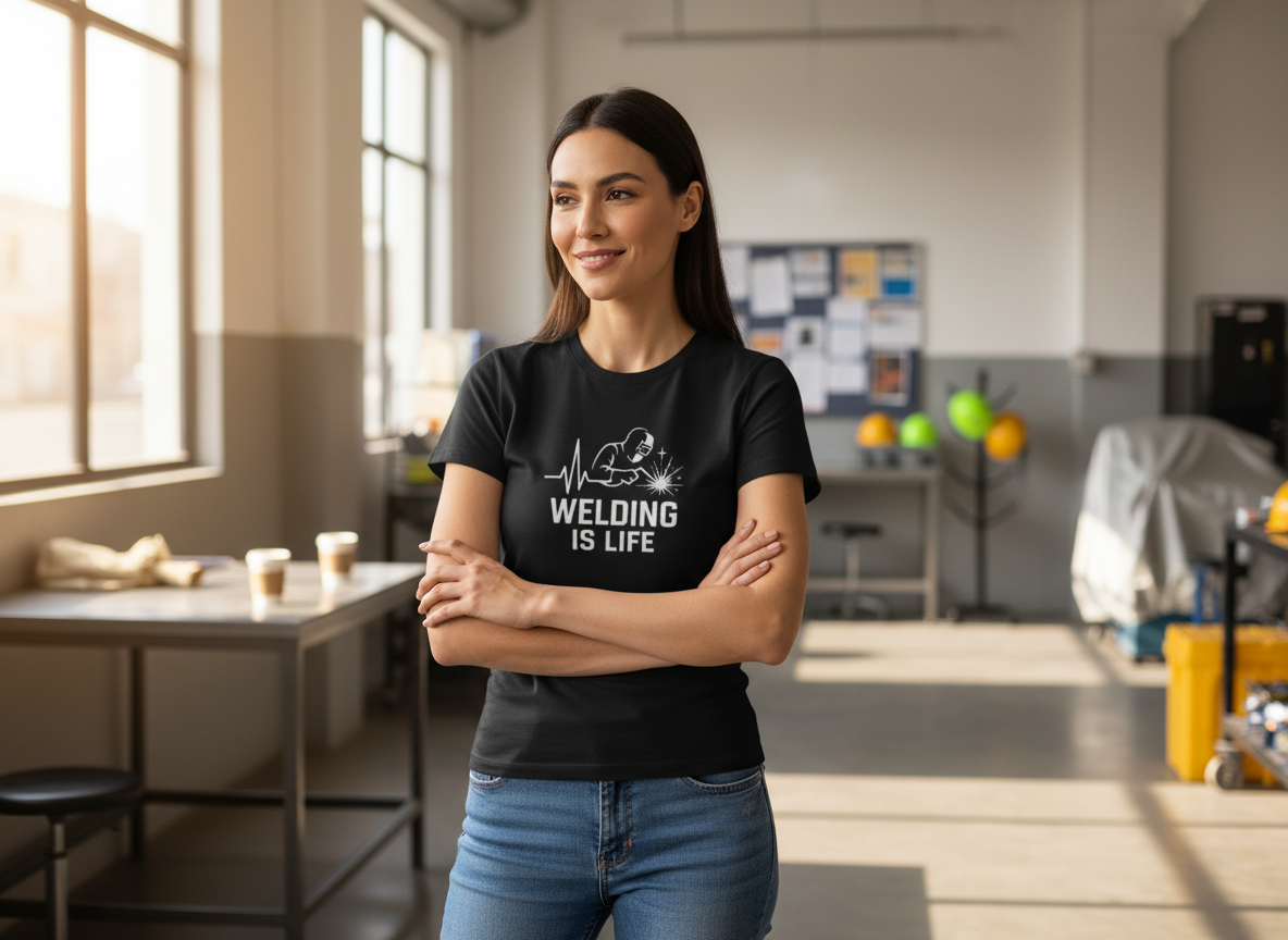 Welding Is Life T‑Shirt, Womens, Dark Shirt