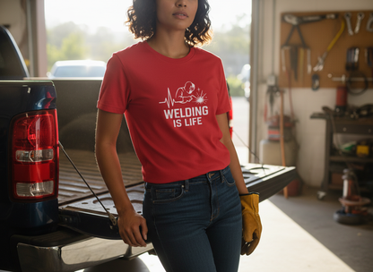 Welding Is Life T‑Shirt, Womens, Dark Shirt