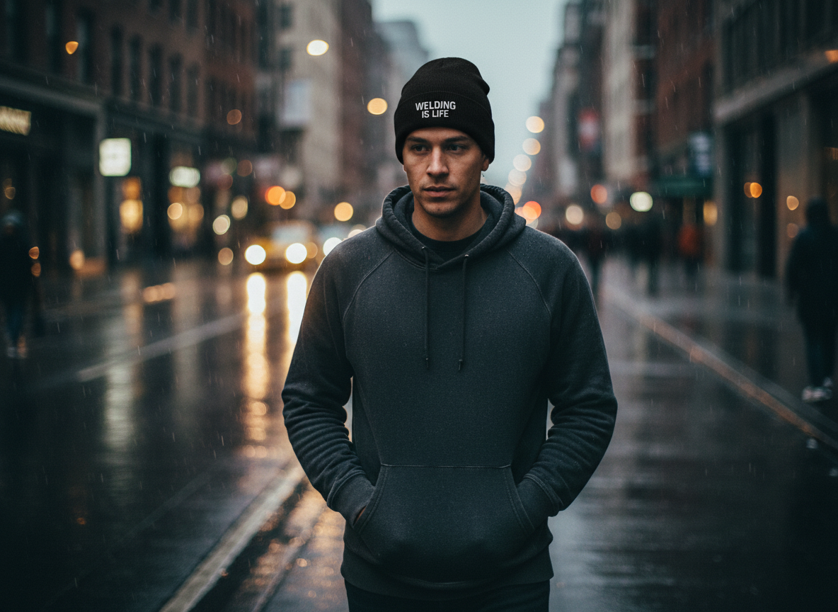 Welding Is Life Embroidered Cuffed Beanie, Dark Color