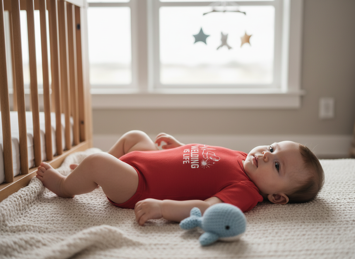 Welding Is Life Baby Bodysuit, Dark Color