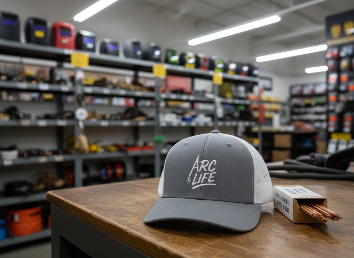 Arc Life Snapback Trucker Cap, Dark with white text