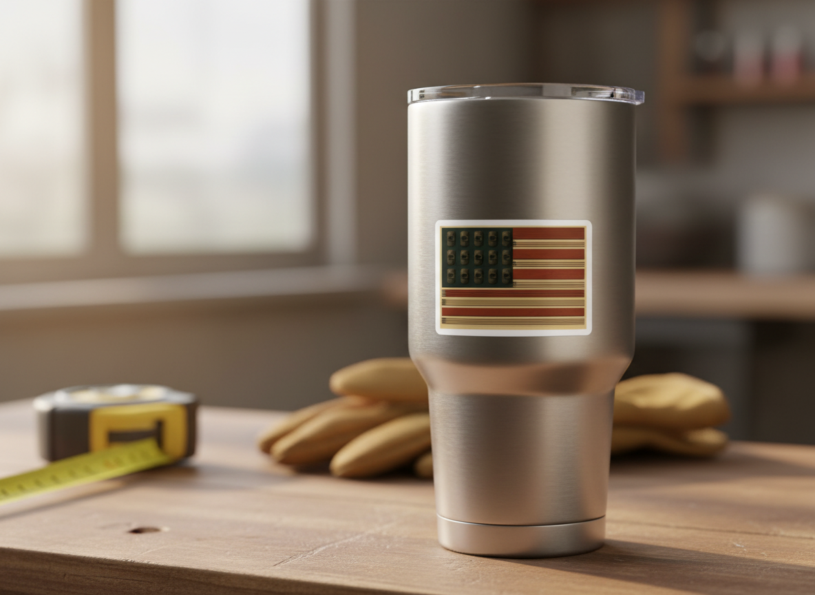 Welding Rods & Helmets USA Flag Die-Cut Sticker - American Flag Design