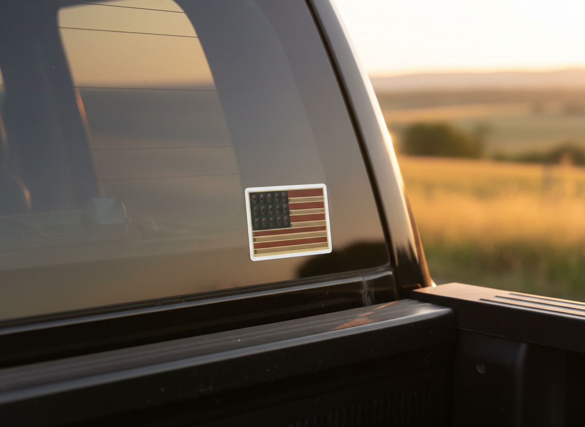 Welding Rods & Helmets USA Flag Die-Cut Sticker - American Flag Design