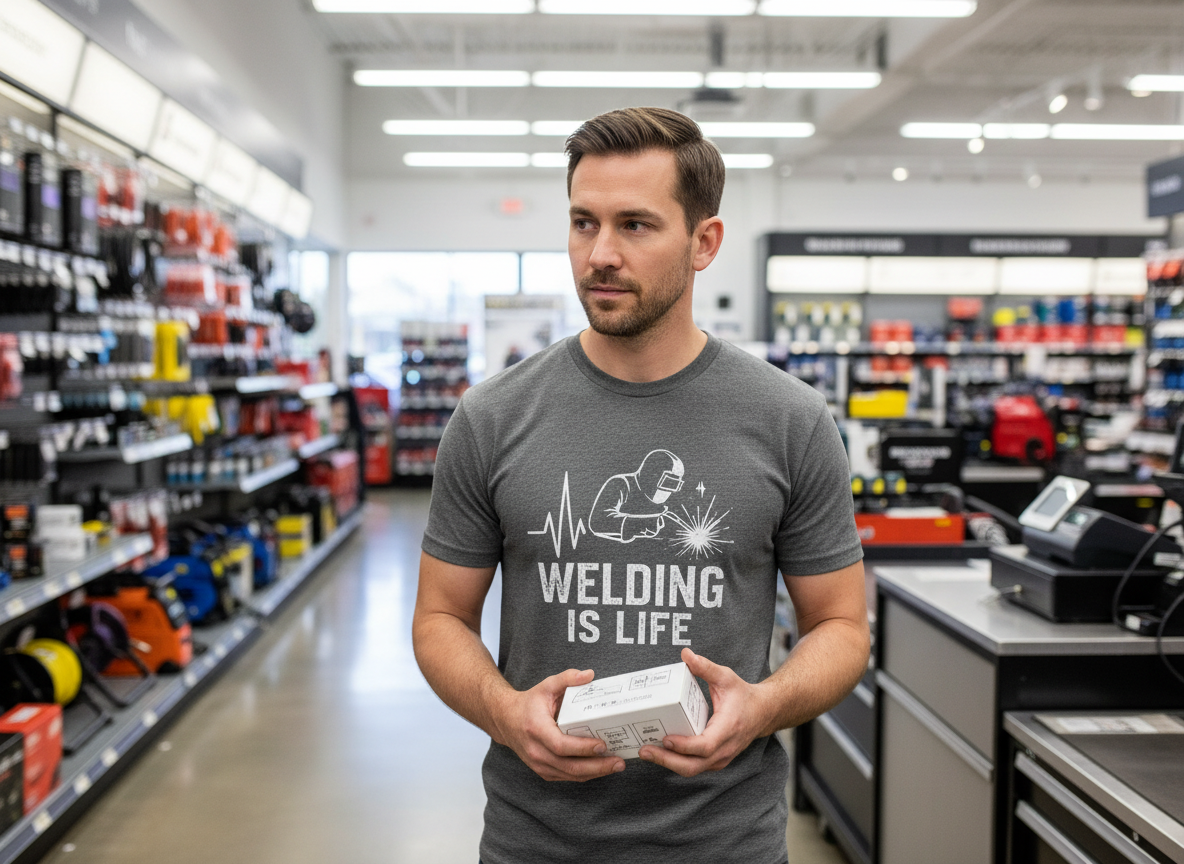 Welding is Life Men's Jersey Tee Dark Color with White text