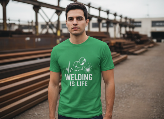 Welding is Life Men's Jersey Tee Dark Color with White text