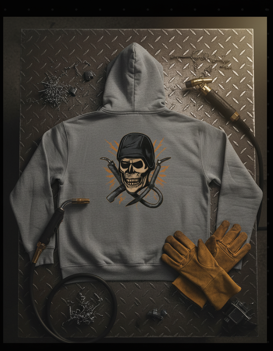 Arc Life, Skull Welding Hoodie, Fleece Sweatshirt