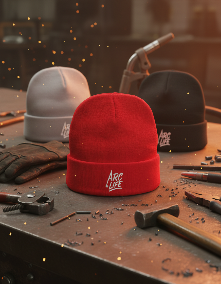 Arc Life Embroidered Knit Beanie
