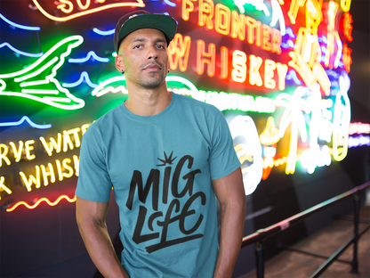 MIG Life Unisex Jersey Tee Light Color with Black text