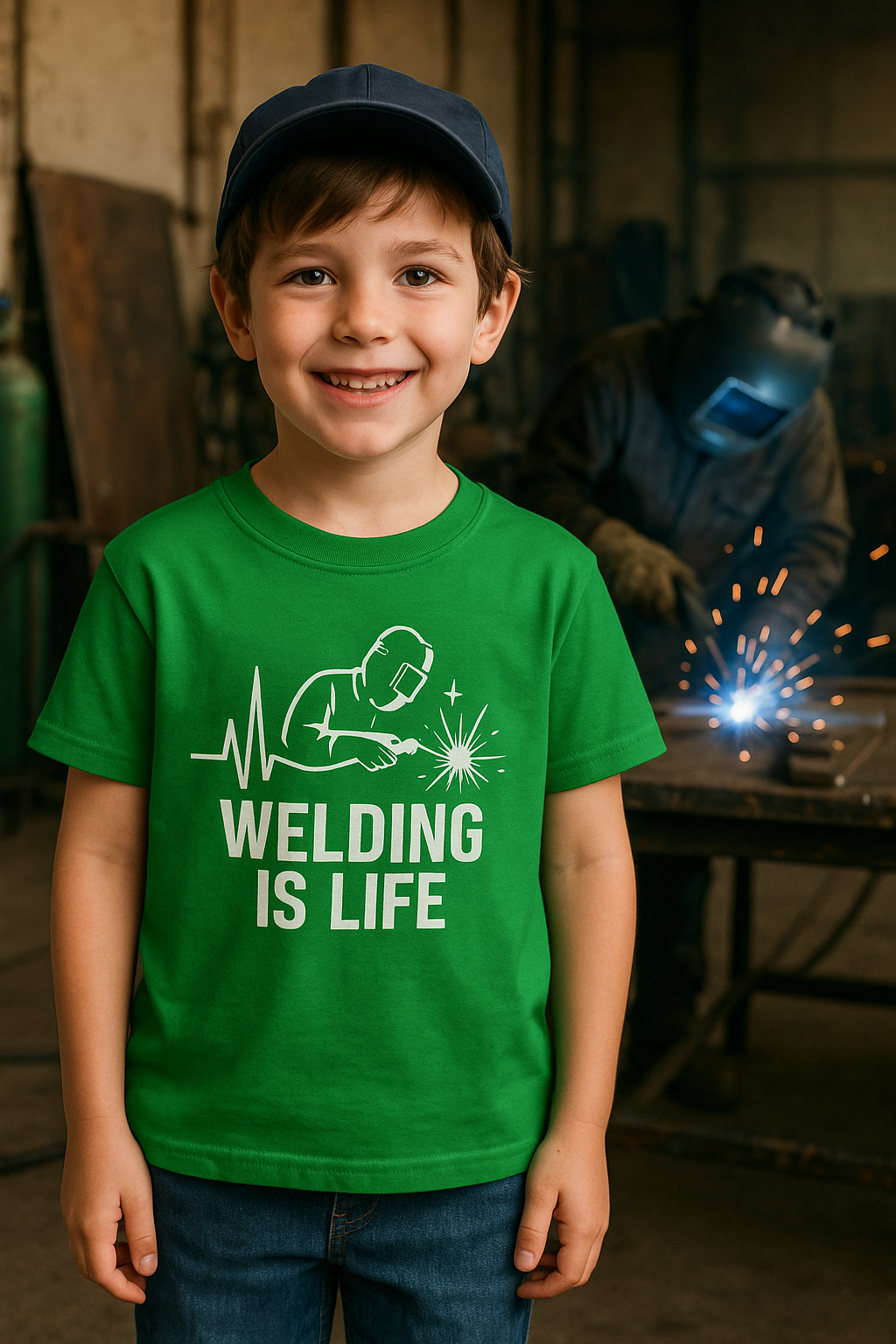 Welding Is Life Kids Tee, Dark Color