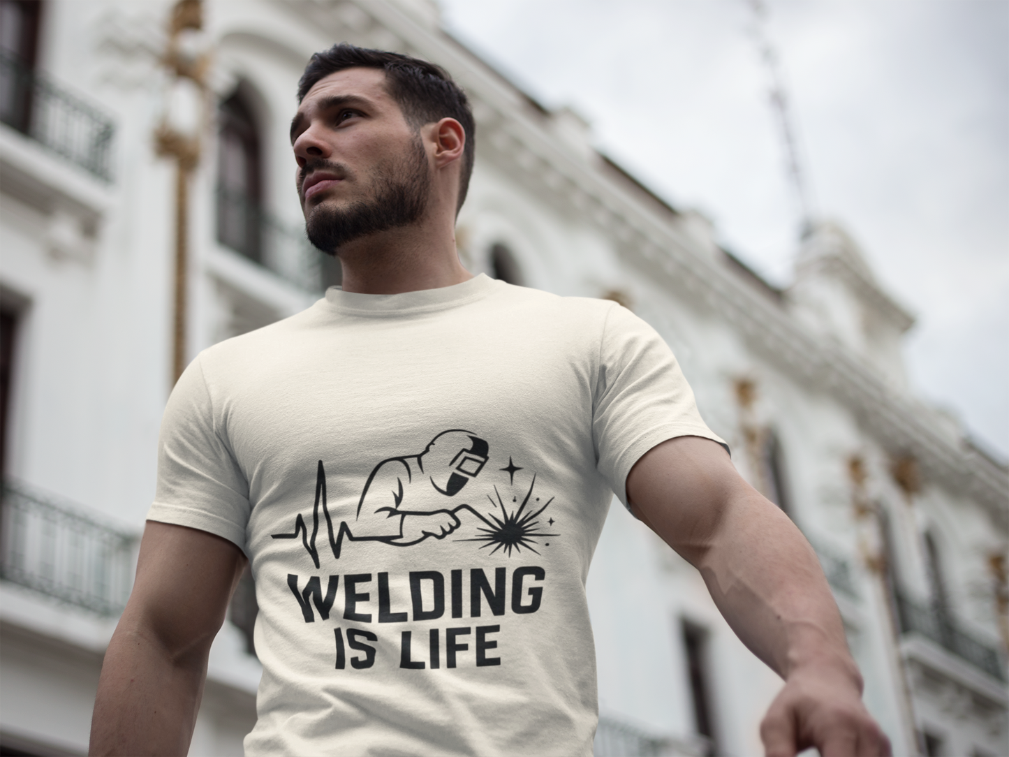 Welding is Life Unisex Jersey Tee Light Color with Black text