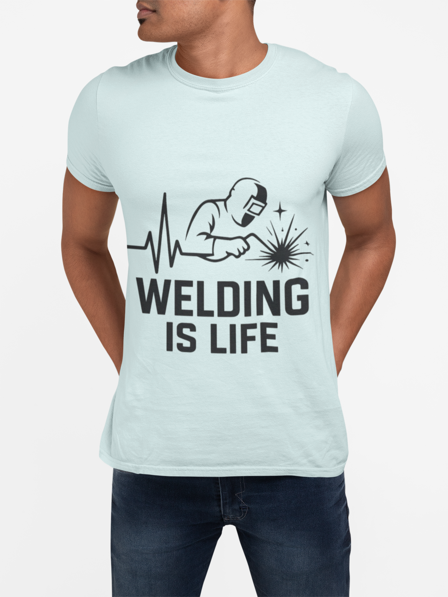 Welding is Life Unisex Jersey Tee Light Color with Black text